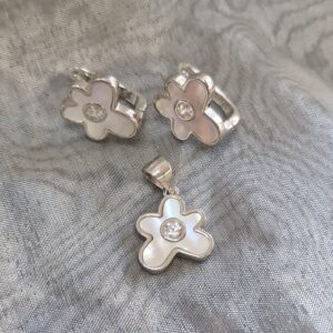 Сребърен комплект със седеф